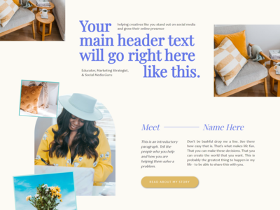 Lavender Latte Showit Template