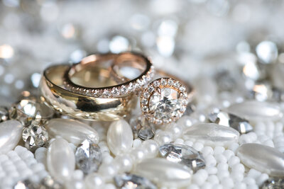 wedding ring and engagement ring