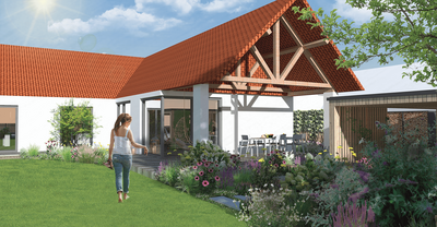 moderní zahrada u vily