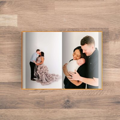 framed maternity photo of couple over chair captured by Springfield MO maternity photographer