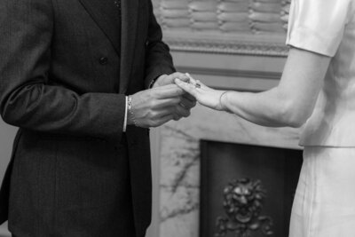 Bride underneath her veil at her wedding in London