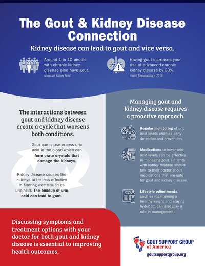 Gout & Kidney Disease Connection Infographic by Gout Support Group of America