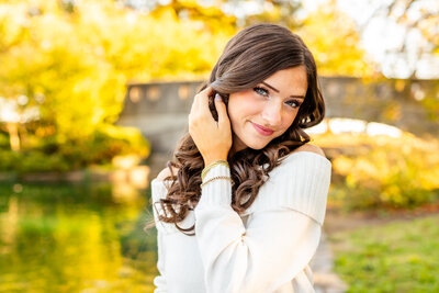 Senior girl makeup closeup