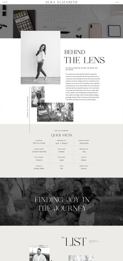 Aura About - Garden of Muses Showit Website Template