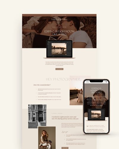 Showit Sales Page templates for Photographers
