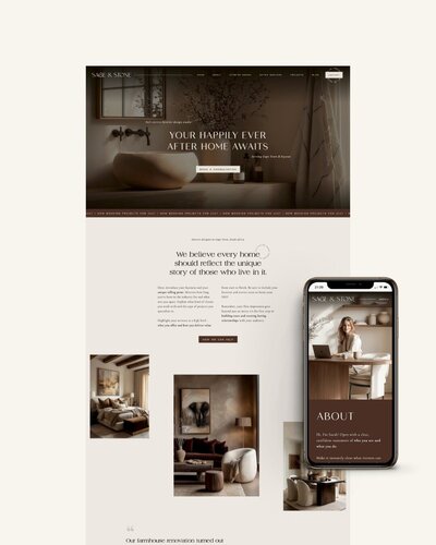 Luxury interior designer Showit template