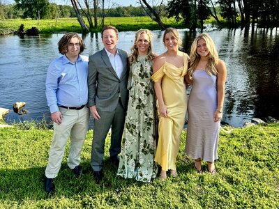 Family photo at Becky’s wedding 