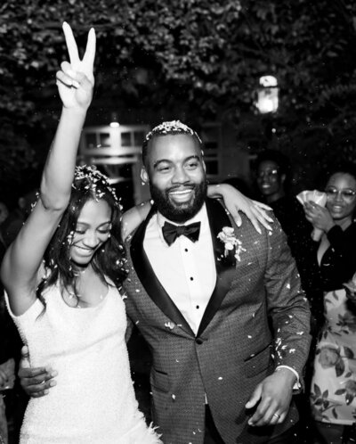 bride and groom exit