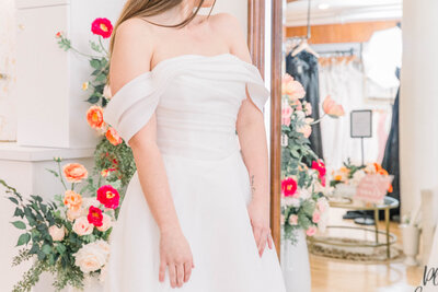 wedding dress photo taken at belle en blanc dress boutique in billings montana