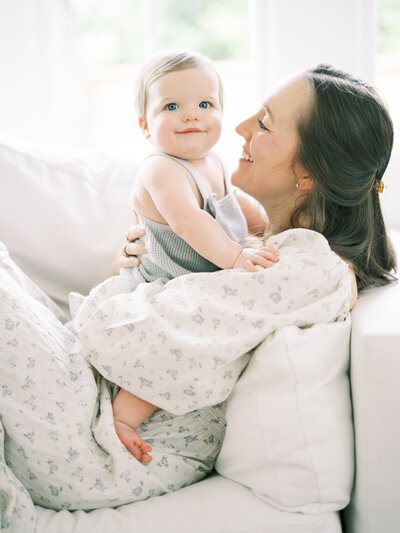 Boy laughing during the annual Motherhood Event in Dallas, Texas.
