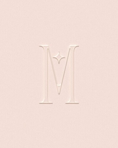 Feminine embossed logo design for a wedding makeup artist with minimal typography and soft glam accents.