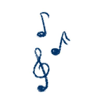 Hand drawn music symbols