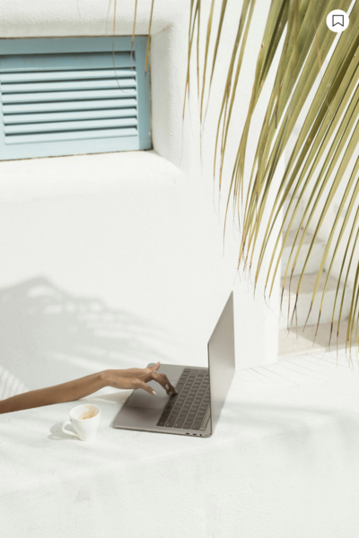 A laptop with a website being designed