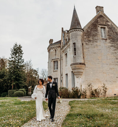 Elegant wedding at Chateau Le Petit Verdus, France.