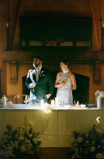 documentary photograph of a bride and groom at their wedding at the Mountain Mermaid in Topanga, CA captured by Los Angeles film wedding photographer