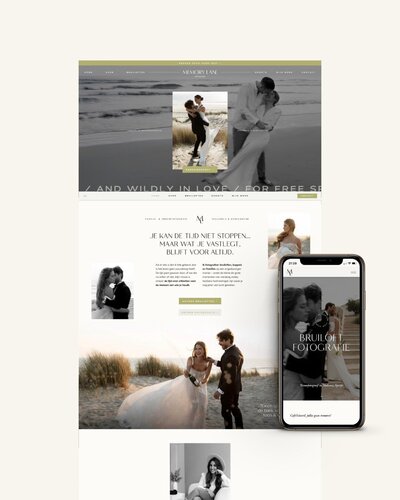 Minimalistische website template voor trouwfotografen