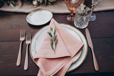 blush pink wedding table setting charlotte nc