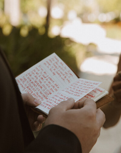 details close ups of wedding vows during ceremony