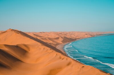 The striking and stunning Namibia Coastline, where ocean meets desert