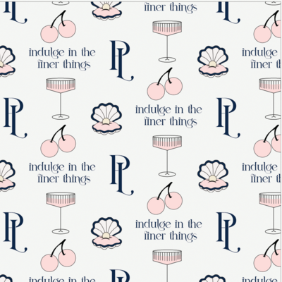 Minimalistic, elegant and feminine brand pattern  design for a cocktail lounge exclusively for women.