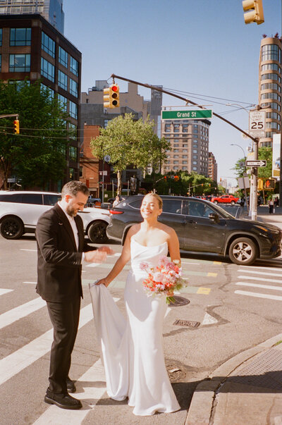 bride & groom in SoHo