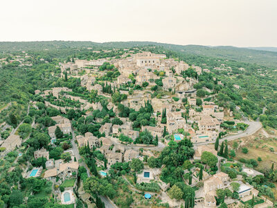 Drone View Wedding Reception Airelles La Bastide de Gordes, Wedding dinner, Provence, France