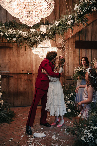 groom breaking the glass at collingwood childrens farm wedding