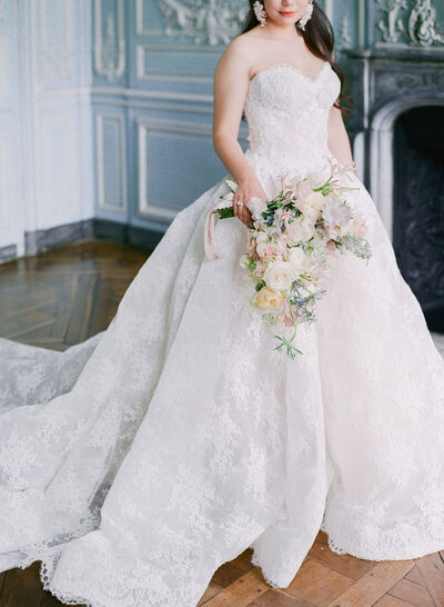 Château de Champlâtreux bride at wedding in France
