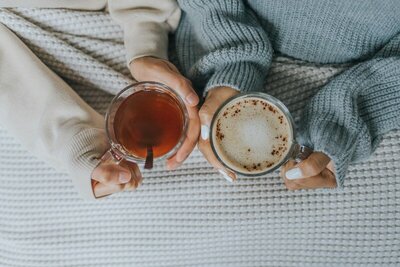Two women sharing tea together