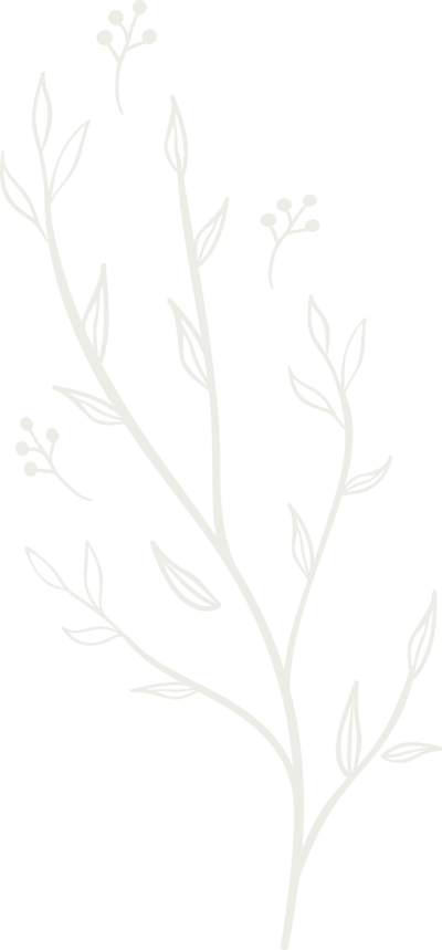 Whimsical graphic of white flowers
