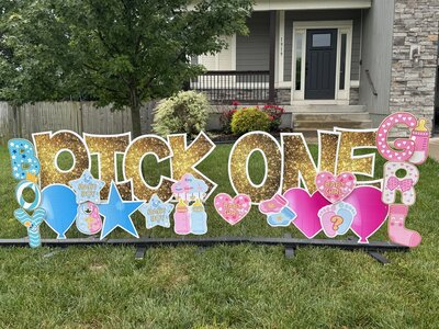 gender reveal yard sign