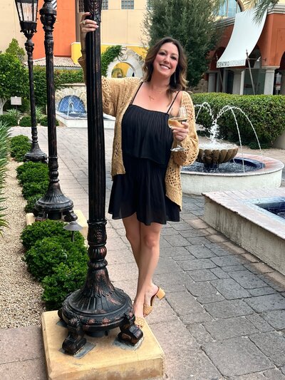 Anne Standing with a Drink