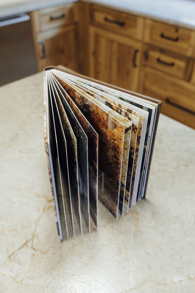 Wedding Album Details | Close-up of pages and design elements in custom wedding album | New Jersey