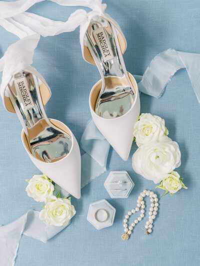 Colorful flat lay wedding details captured by local savannah photographer Madison Sapp