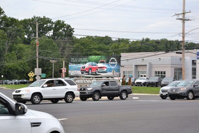 Nissan billboard placement on city road