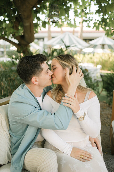 A timeless engagement portrait captured at The Scott Resort in Scottsdale, Arizona. Featuring romantic, editorial-style imagery with neutral desert tones and effortless connection—perfect inspiration for destination engagements.