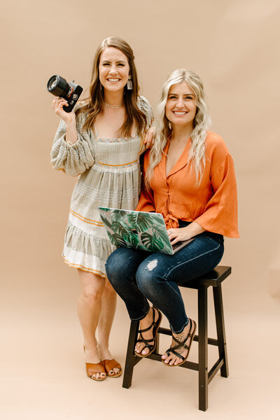 girls smiling with camera
