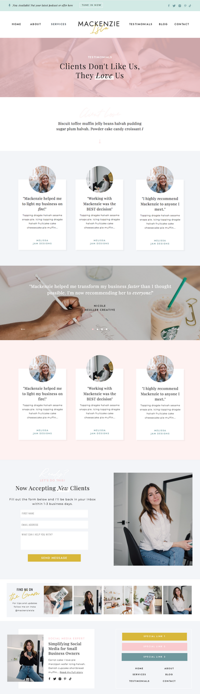 Easy to update Showit website for Coaches, VAs and Service Providers