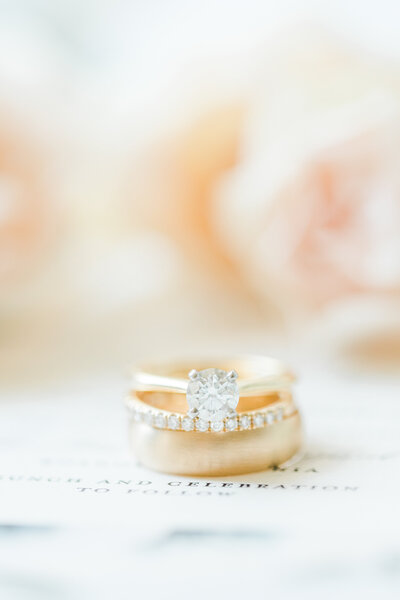 detailed shot of wedding rings