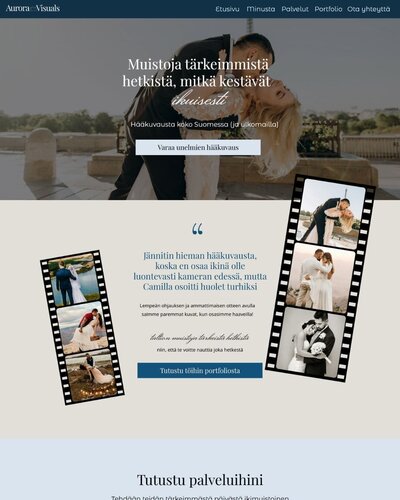 Studiomaijun häävalokuvaajalle suunnittelat nettisivut