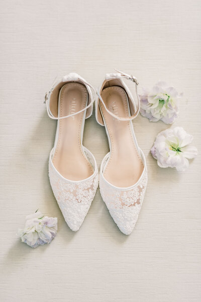 Bridal details and shoes for a Williamsburg wedding coordinated by Sweet Caroline Events. Taken by Morgan Renee Photography. 