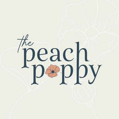 The Peach Poppy branding shown on a light background