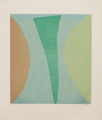 'Verdant Air' by Anna Kunz – a spit bite and soft ground etching on chine collé, measuring 26 1/2 x 22 1/2 inches.