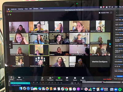 A picture of members on a zoom call for a local chapter