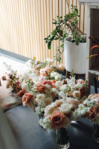 Decorated wedding reception table