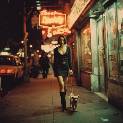 maitai0739_78658_Model_walking_a_small_dog_in_heels_at_2am_de_37fa4704-f0ae-4d79-8a1c-3b3c2218a028_1