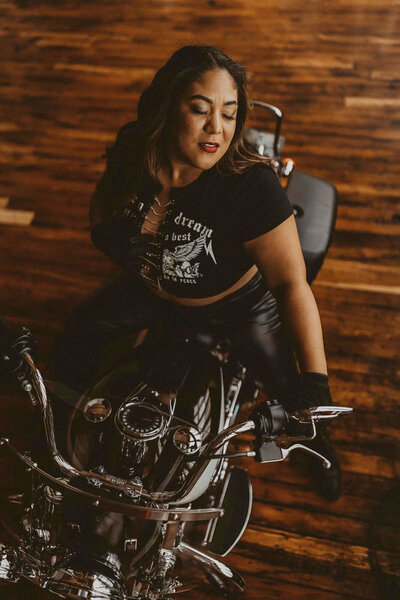 woman riding motorcycle