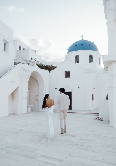 Bride and groom in Greece