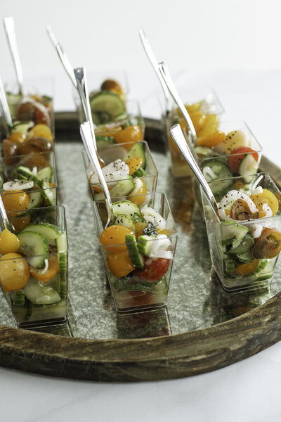 Salad cups made by Mason Dixon catering