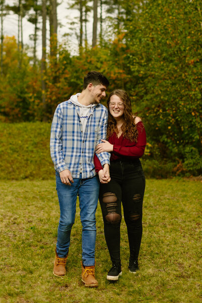 woodsy new hampshire engagement session